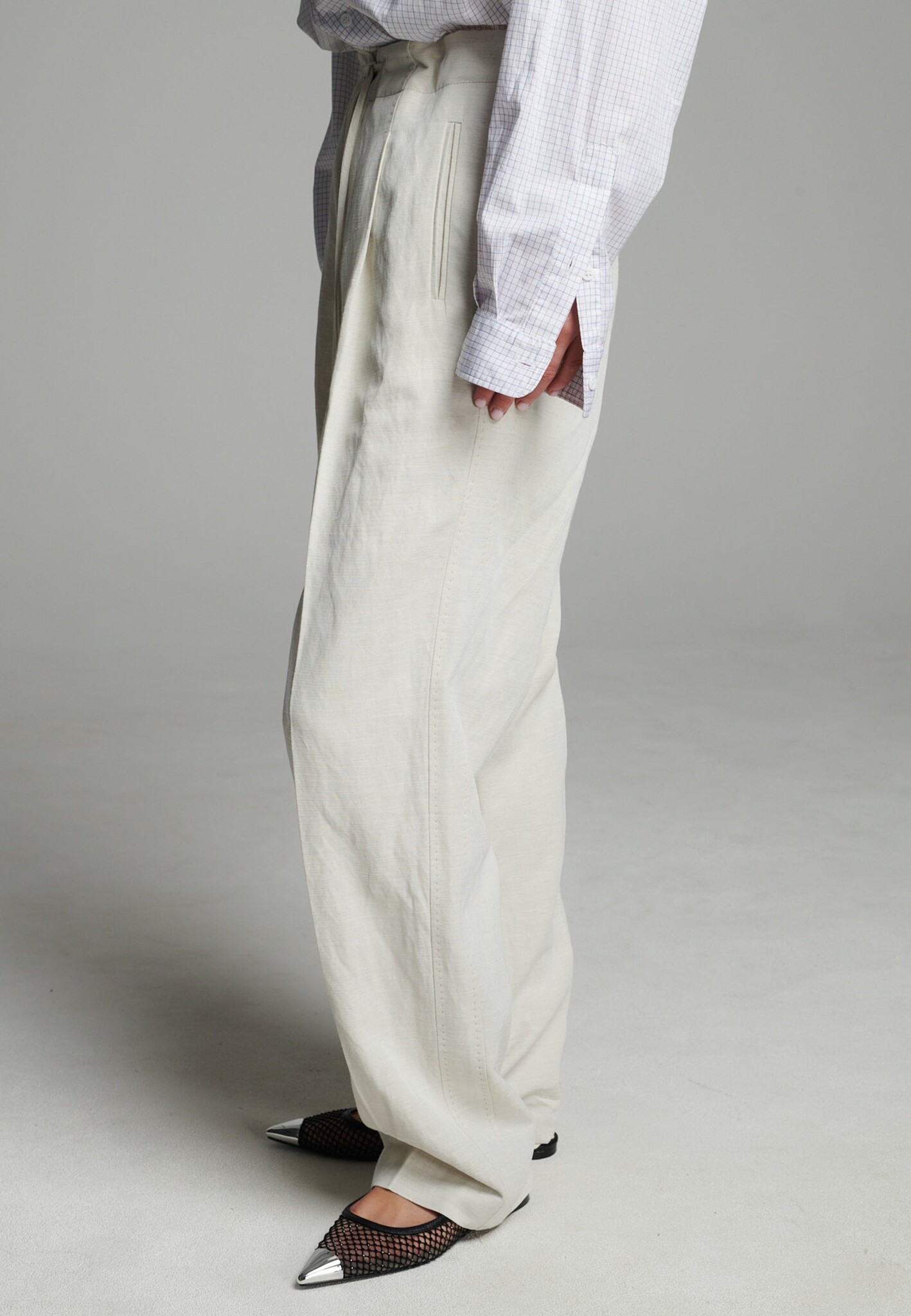 Frenken - Waist washed linen trousers