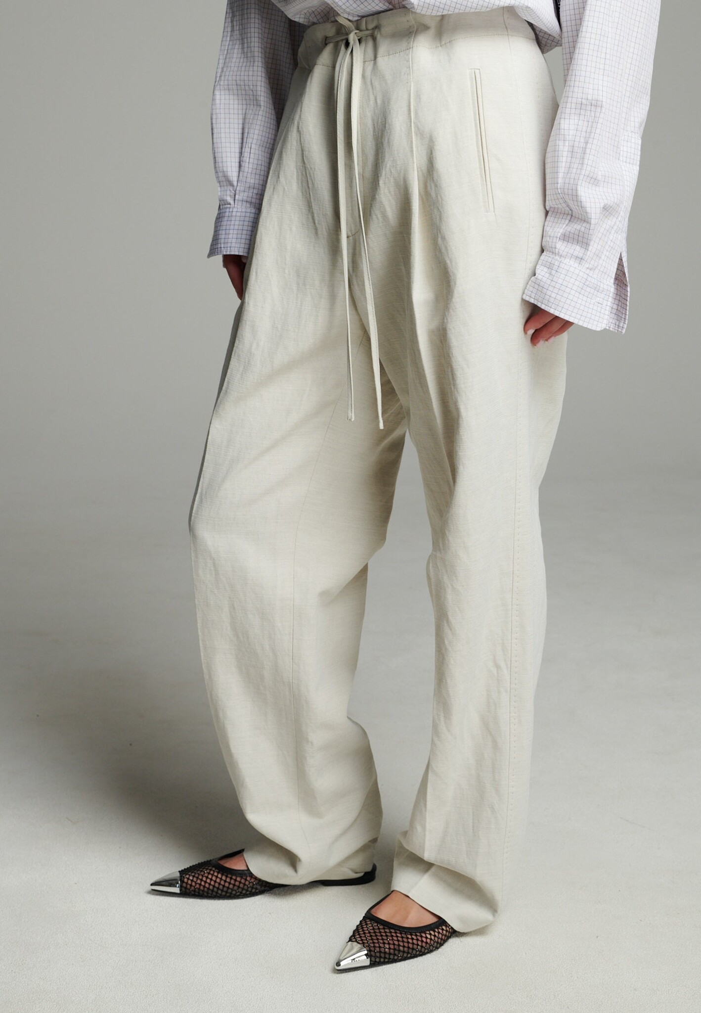Frenken - Waist washed linen trousers