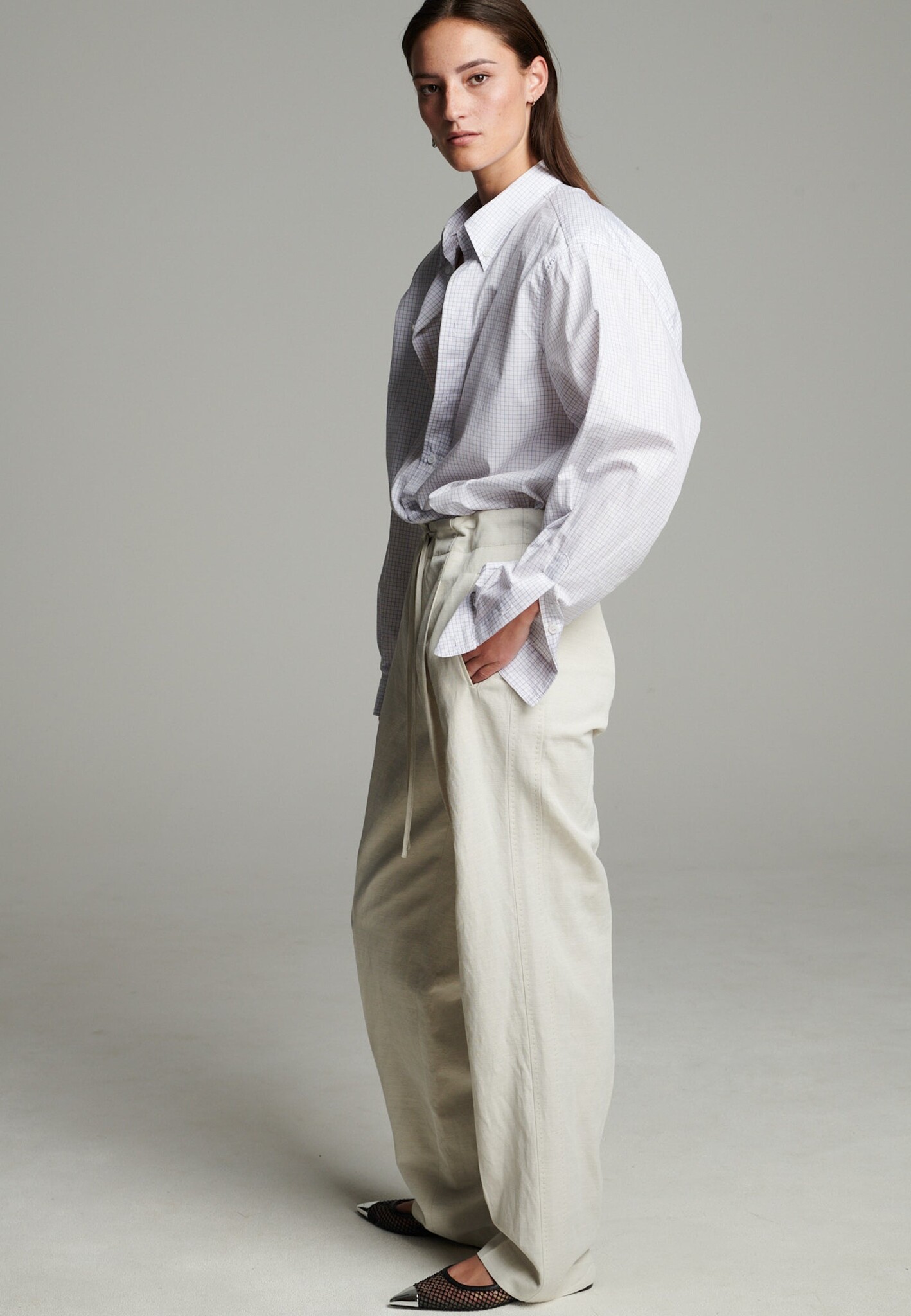 Frenken - Waist washed linen trousers