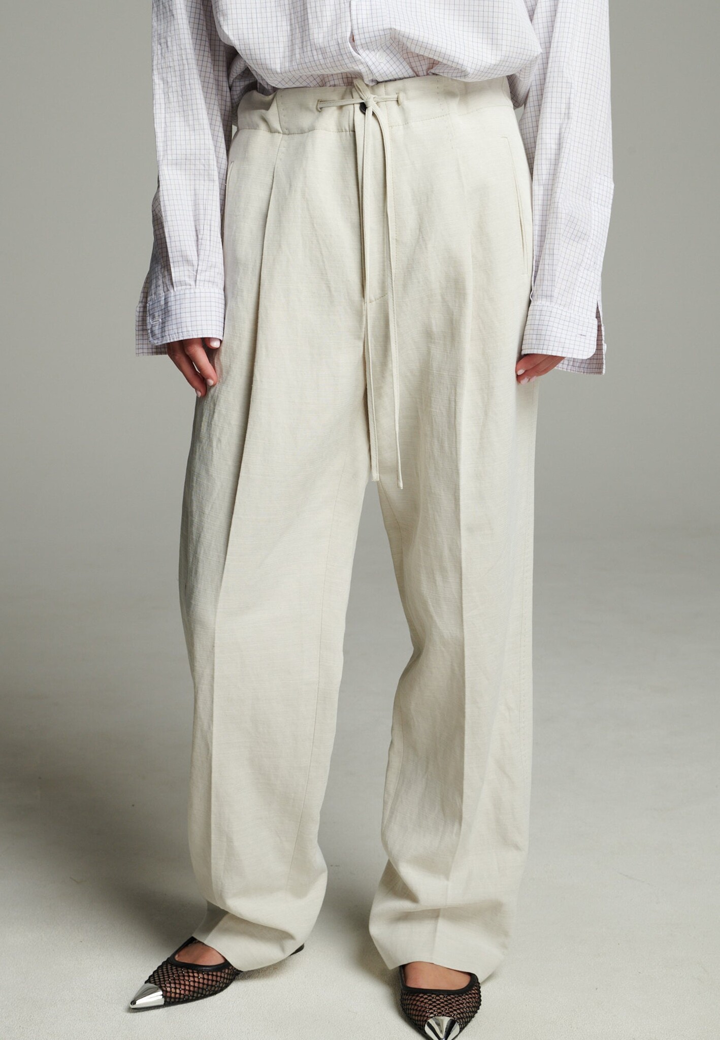 Frenken - Waist washed linen trousers