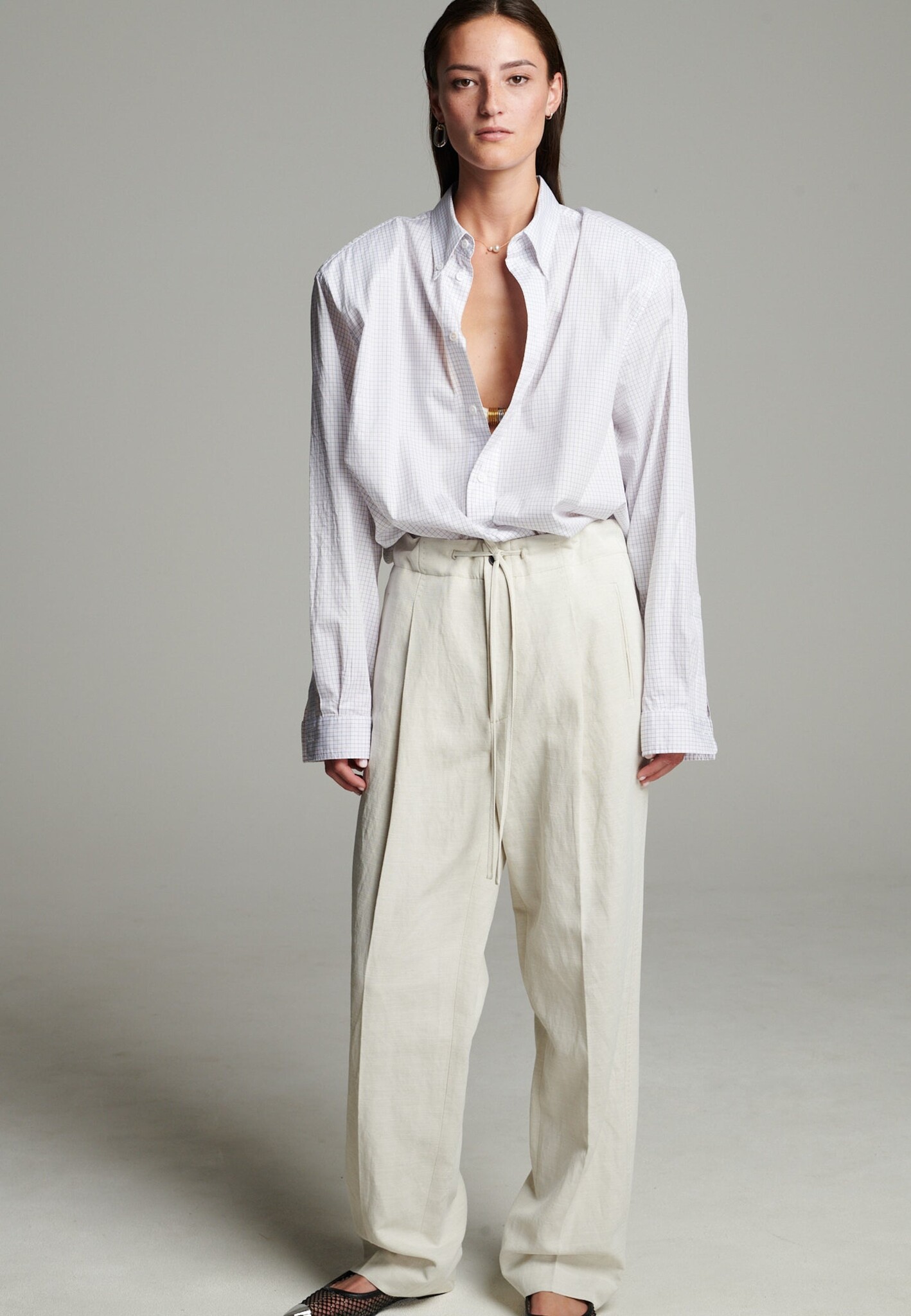 Frenken - Waist washed linen trousers