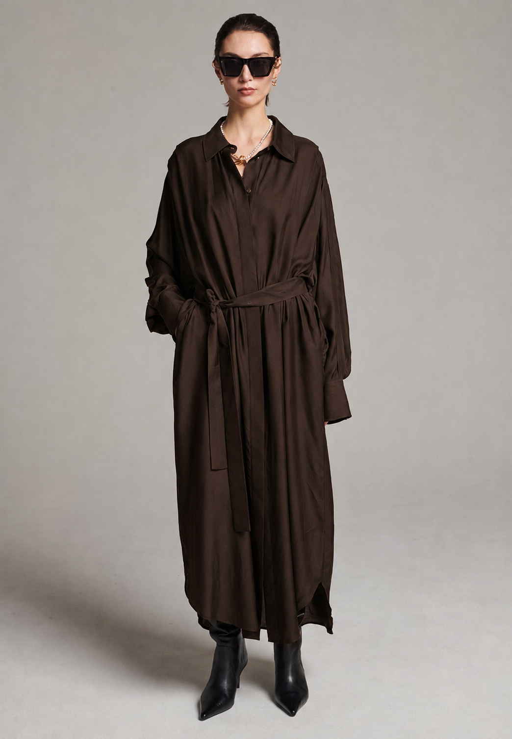 Frenken - Ocean Silk Habotai dress