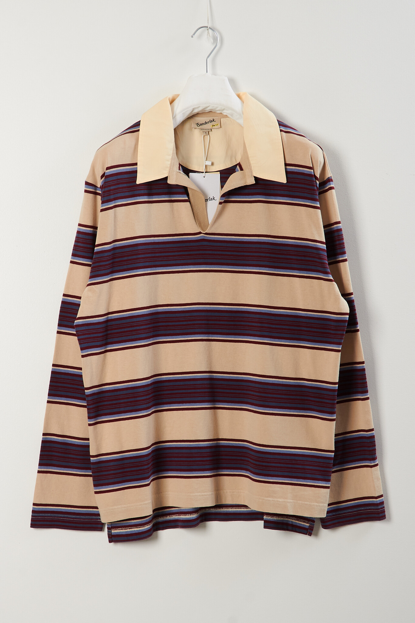 Sanderlak Striped ribbed jersey polo
