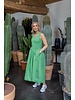 Fabric mix dress green