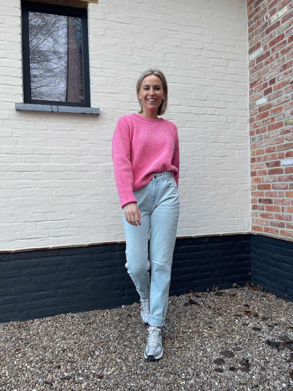 Chenille sweater pink