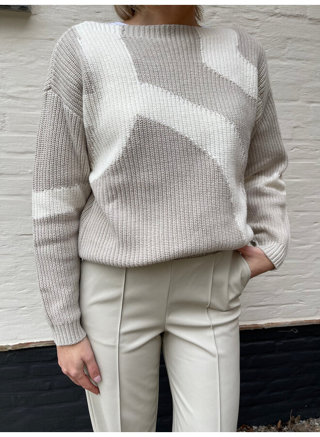 Sweater with jacquard beige