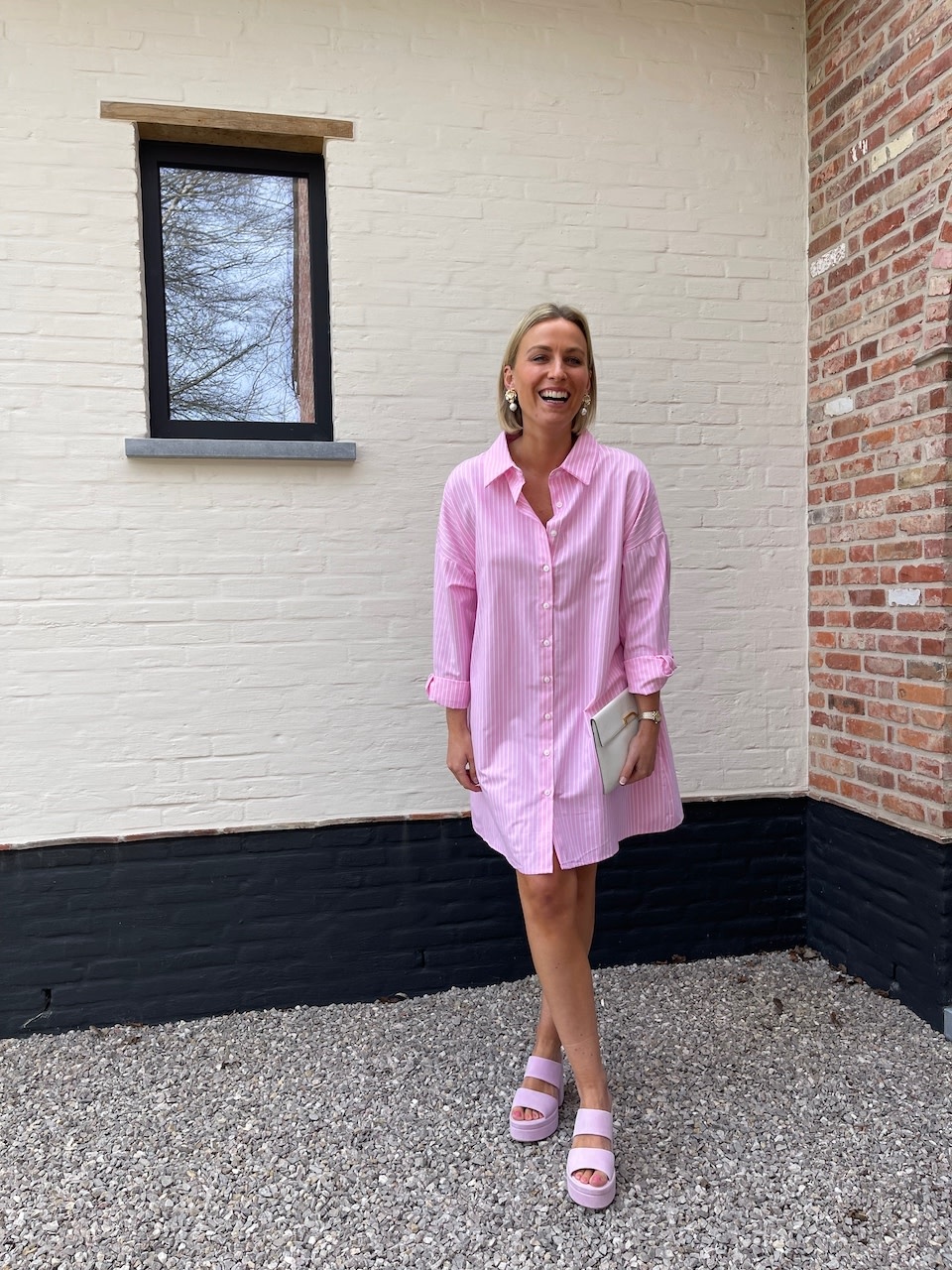 Roze hemdjurk sale