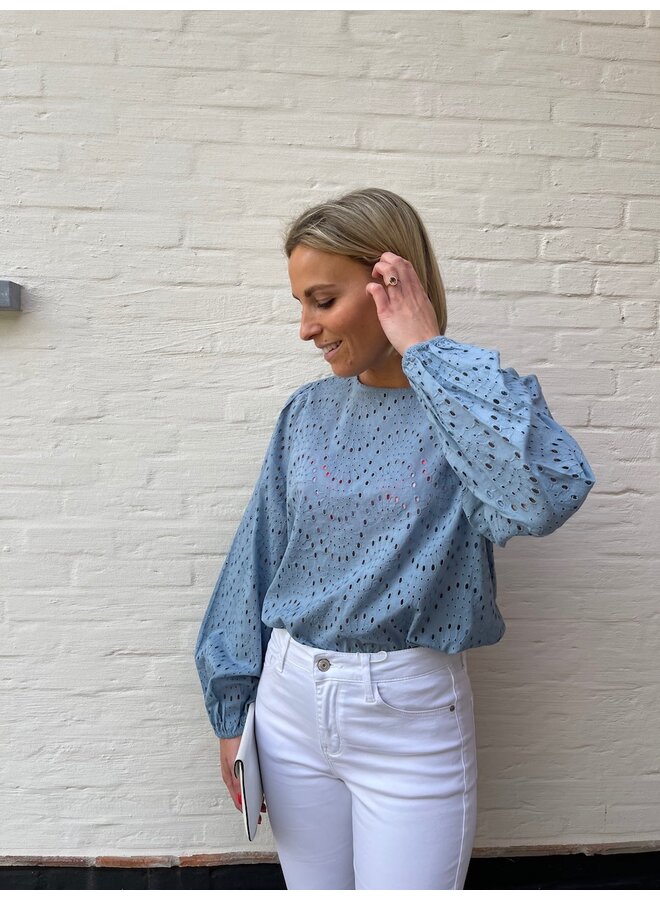 Criss blouse faded denim