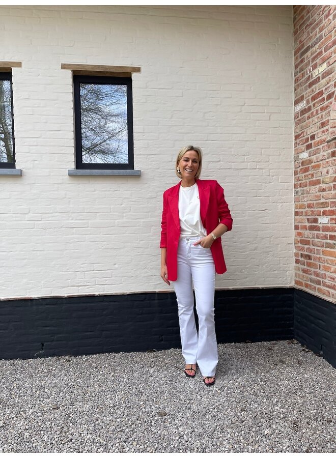 Amelia linnen blazer rood