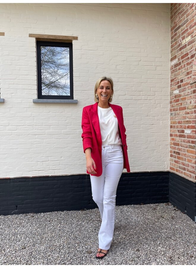 Amelia linnen blazer rood