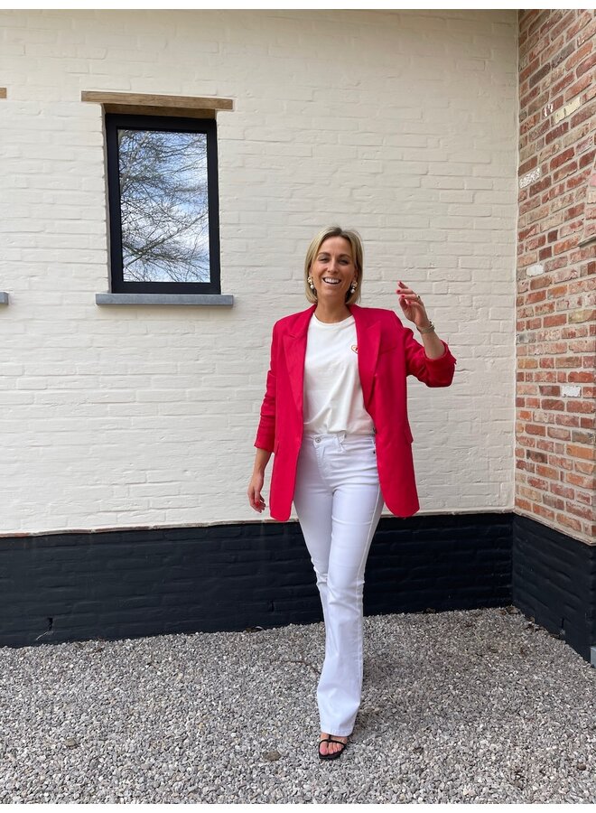 Amelia linnen blazer rood