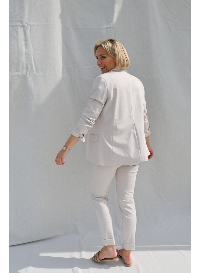 Jersey tailored trousers beige