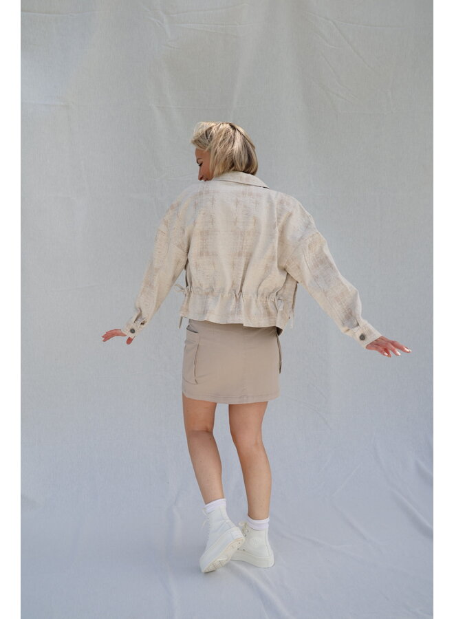 Woven cargo mini skirt light taupe