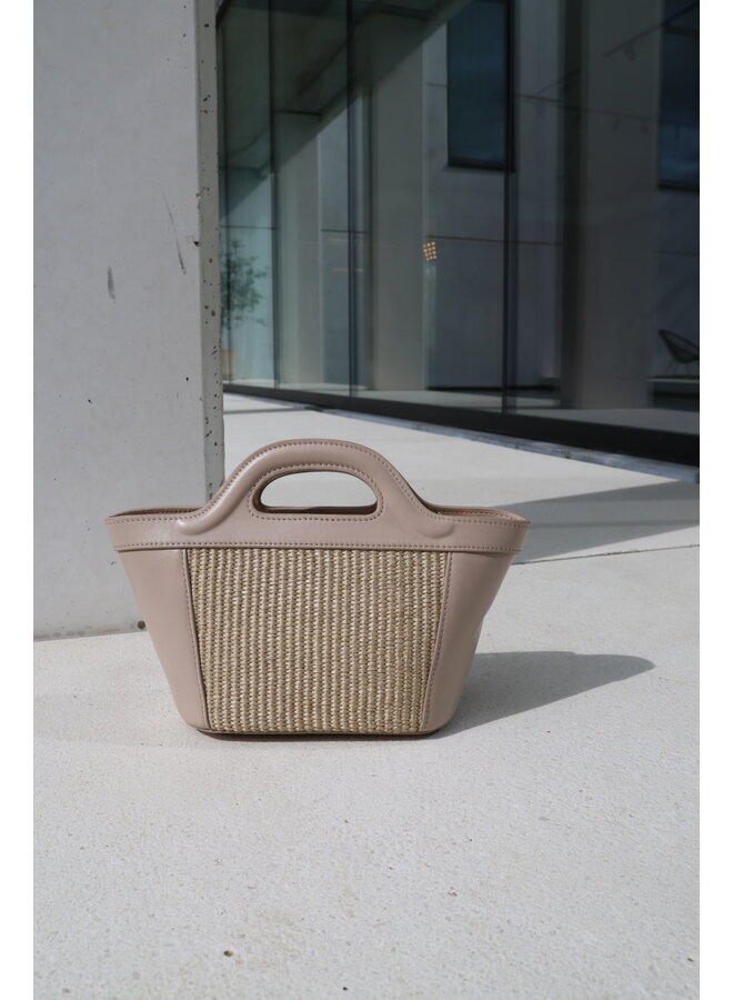 Leather straw small bag