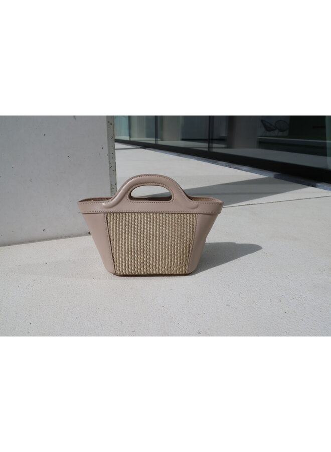 Leather straw small bag