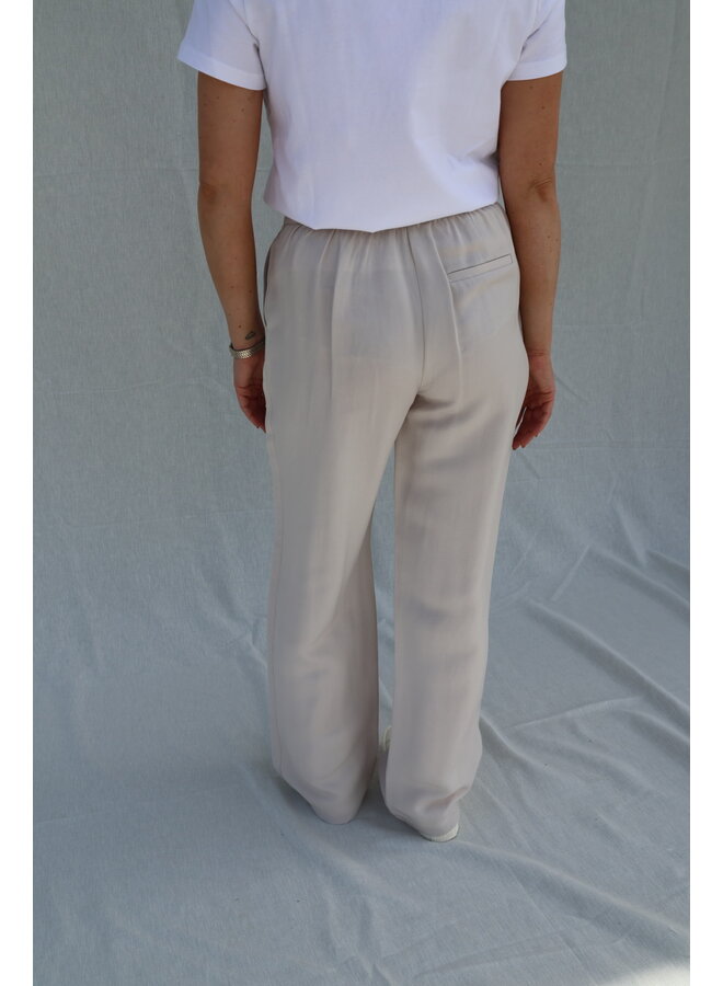 Woven high waist trousers beige
