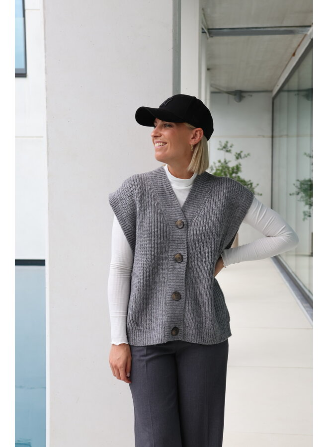 Nellia knit cardigan grey melange