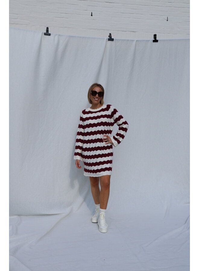 Alexia bordeaux striped dress