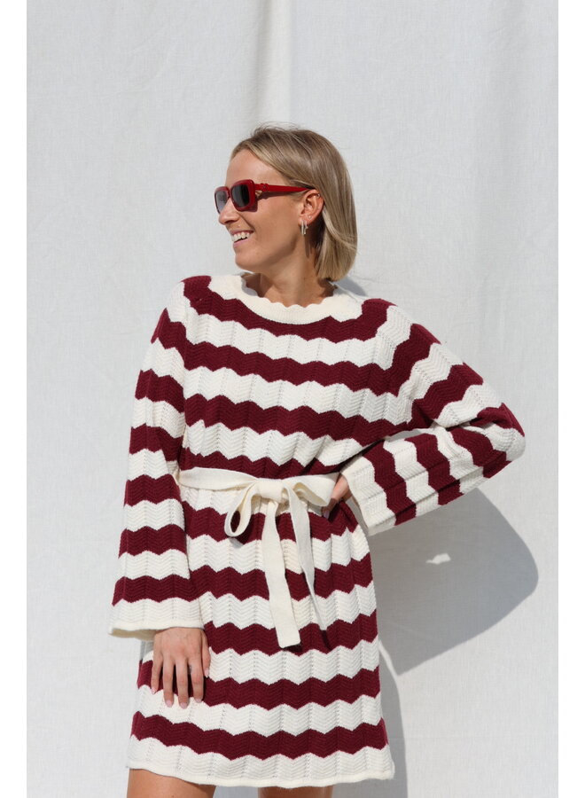 Alexia bordeaux striped dress