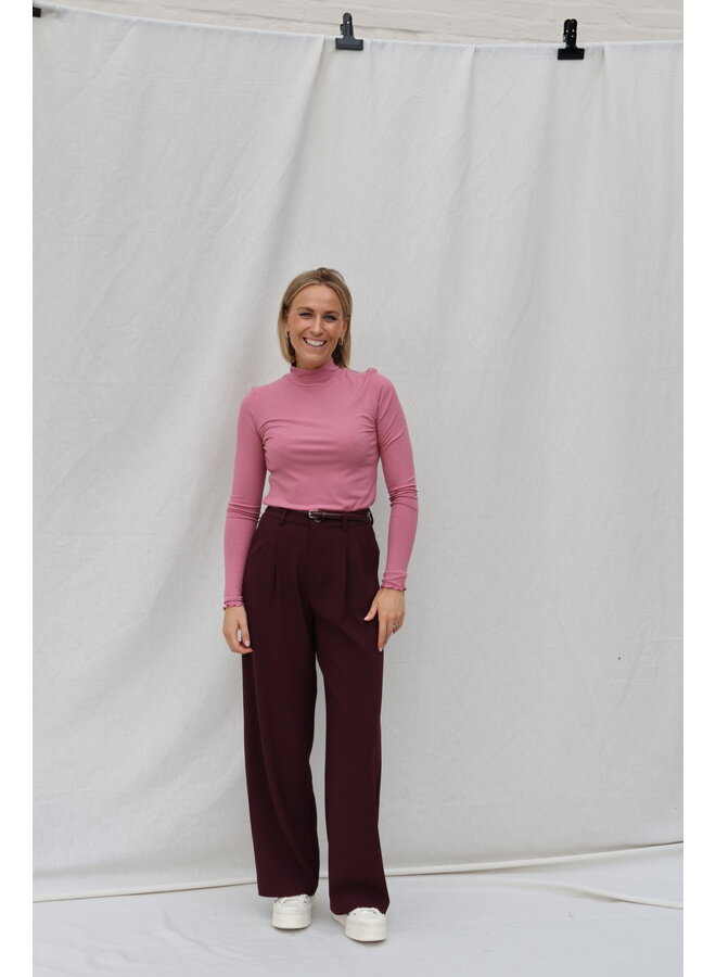 Drew turtleneck T-shirt framboise