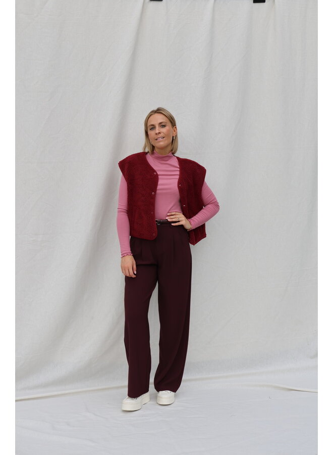 Drew turtleneck T-shirt framboise