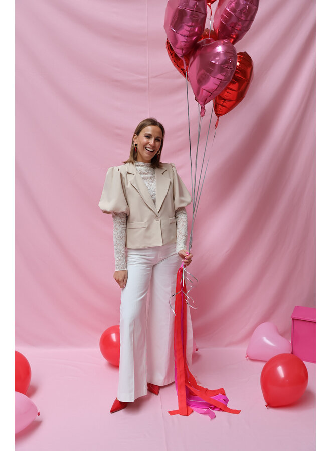 Mia pofmouw blazer beige