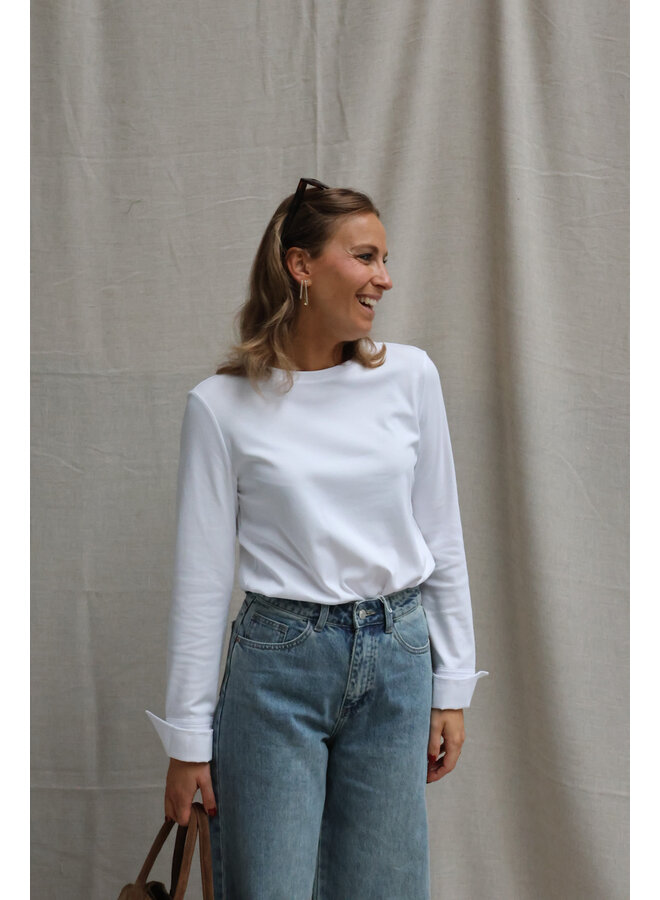 Ayla detail longsleeve white