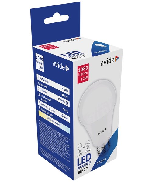 Avide LED Lamp Peer G60 12W E27 DL 6400K