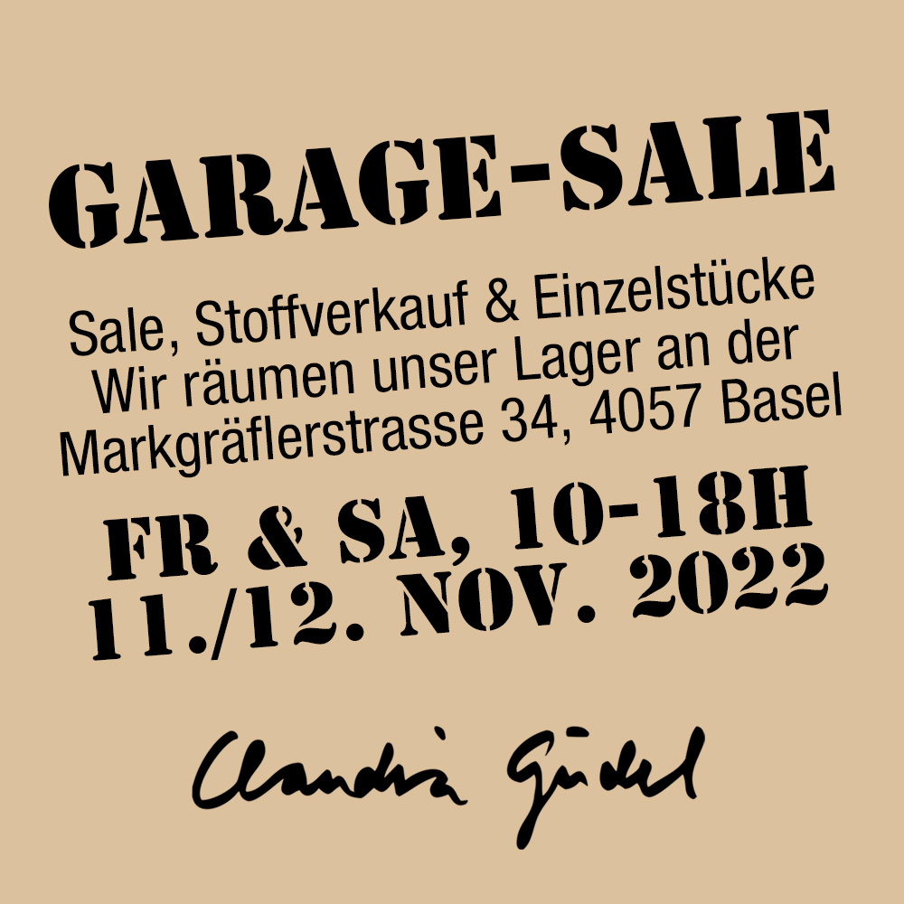 Pinnwand GARAGE SALE 2022 Claudia Güdel