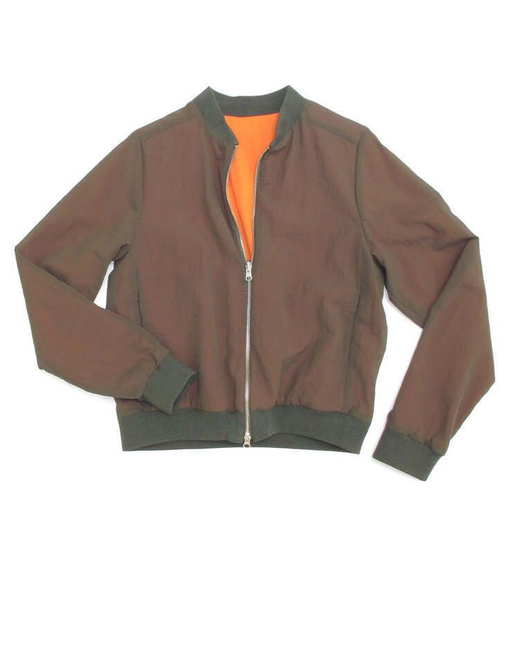 Reverse No Zip Jacket Orange Inside