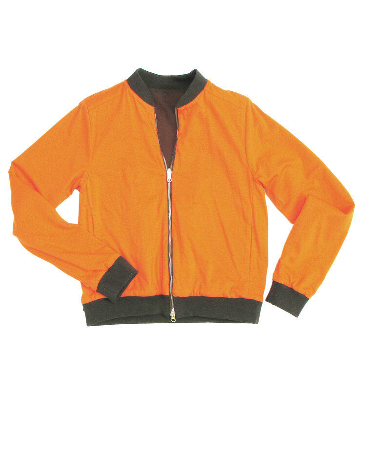 Reverse No Zip Jacket Orange Inside