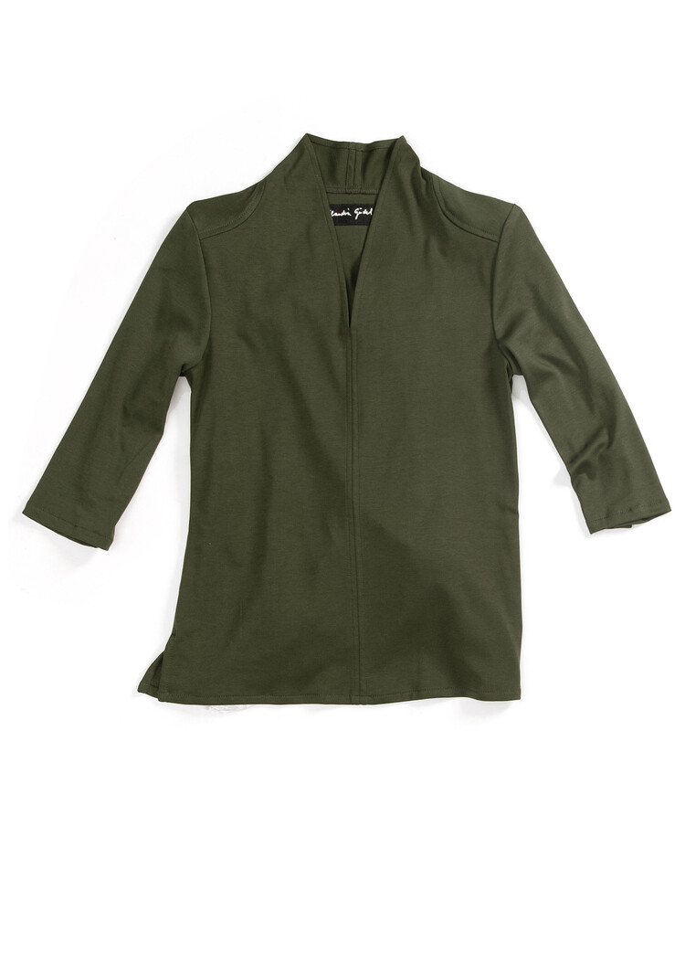 Str8 4ward Schalkragen Top Pima Grün