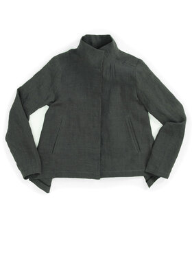 Rundum Quer O-Jacke geknöpft Basalt