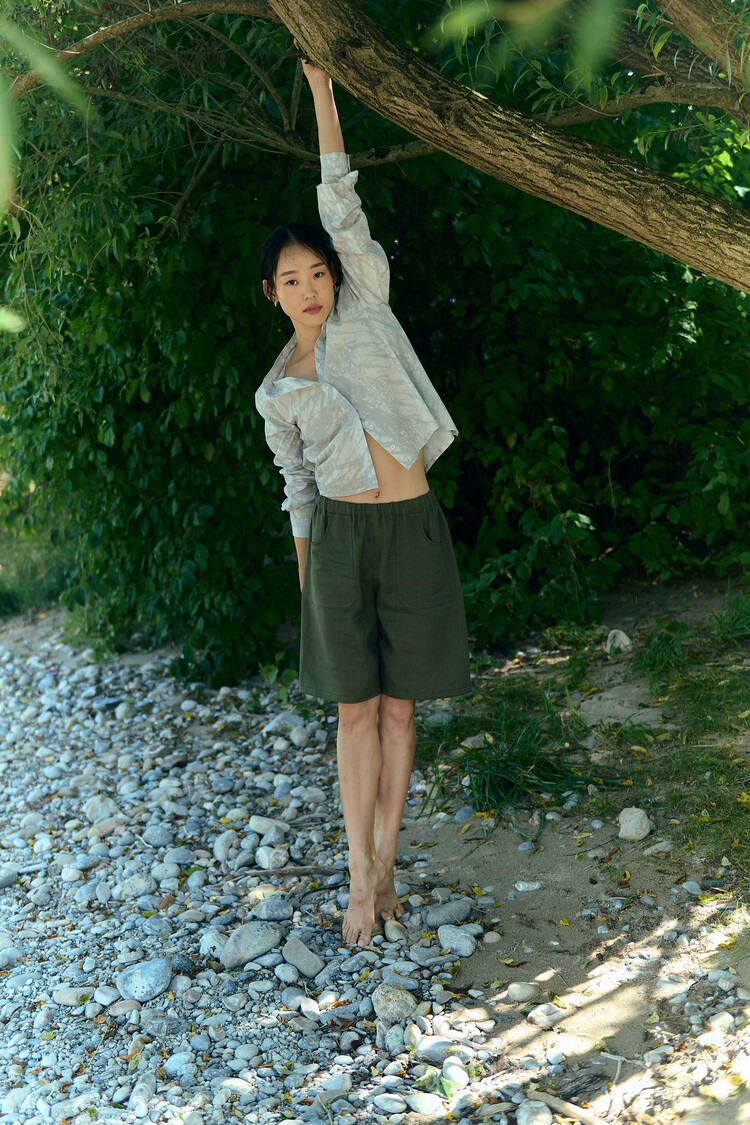 Rundum Quer O-Bluse Shades