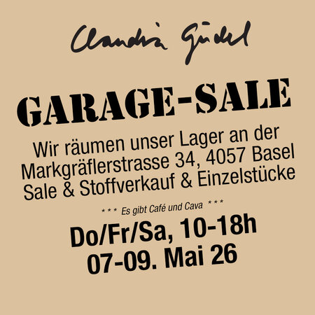 Garage Sale 7. bis 9. Mai 2026 