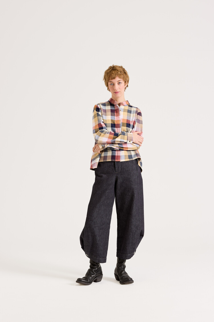 Rundum Quer O-Bluse Bunt