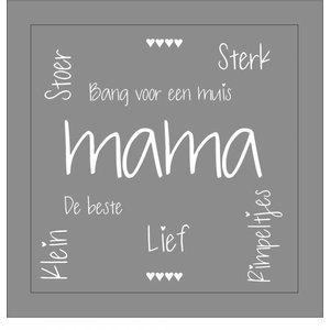 Tekst op canvas voor mama