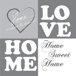 Tekst op canvas Love Home