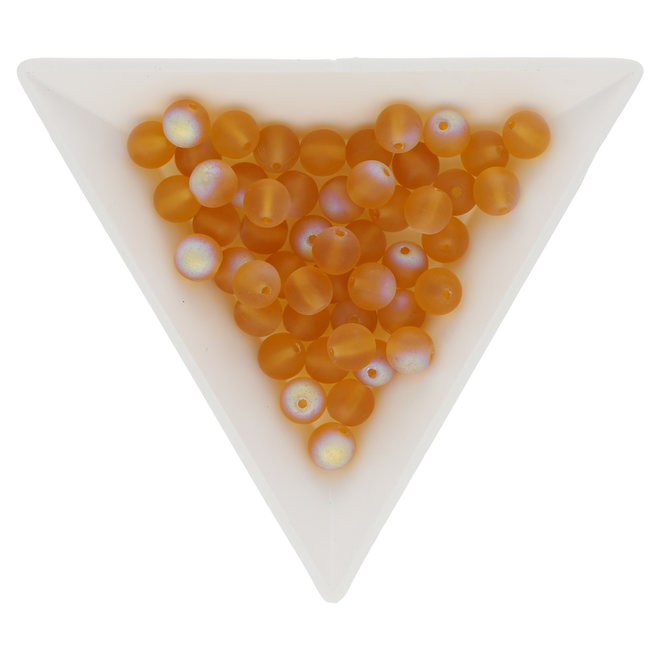 Perles de verre rondes 6 mm - Matte Med Topaz AB