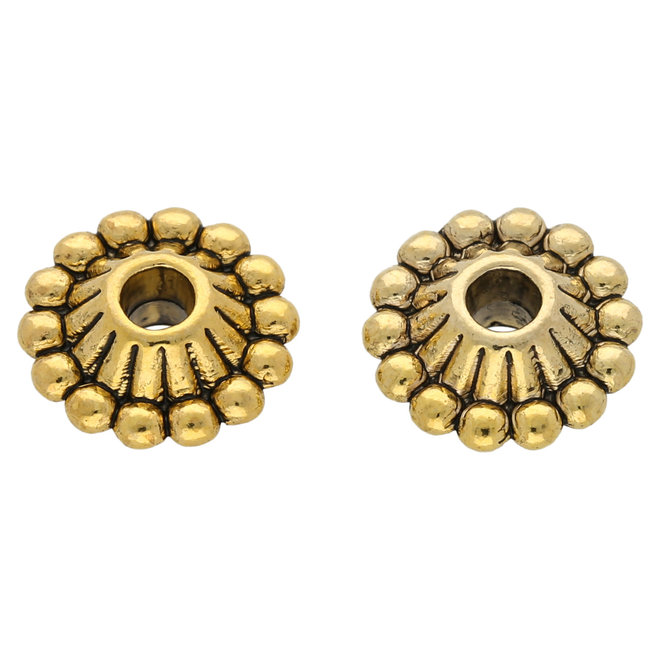 Perle en métal de style tibétain - or antique