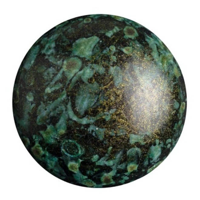 Cabochon par Puca® 25 mm - Metallic Mat Green Spotted