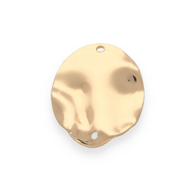 Gehämmertes ovales Verbindungselement - 25 x 20 mm - Farbe gold