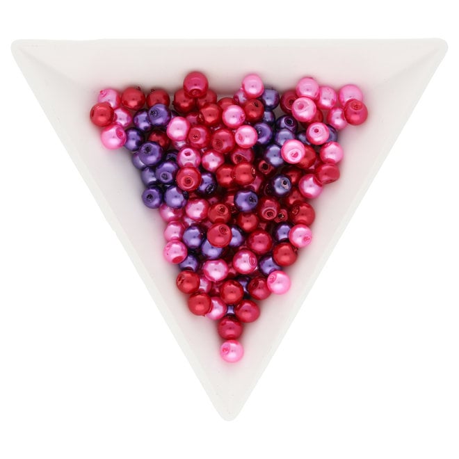 Perles de verre rondes 4 mm - Valentine’s Mix