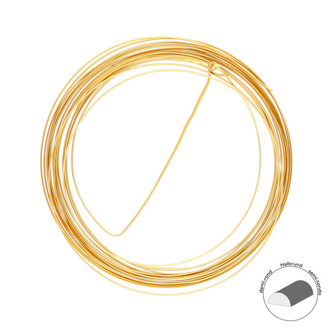 Kupferdraht Halbrund: Wire Elements™ – 18 Gauge – Gold Tarnish Resistant