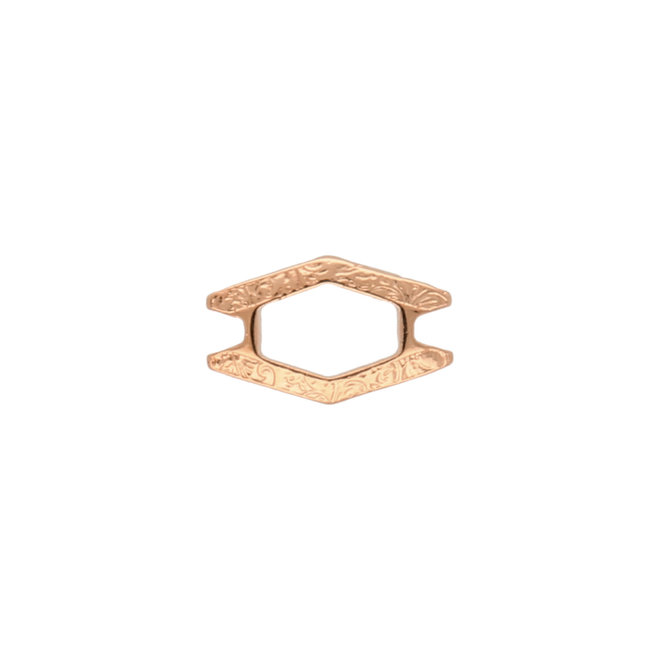 Alado-SuperDuo Bead Connector - Rose Gold Plate