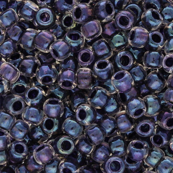 Perles de rocaille Toho 6/0 – Inside-Color Rainbow Crystal/Tanzanite-Lined