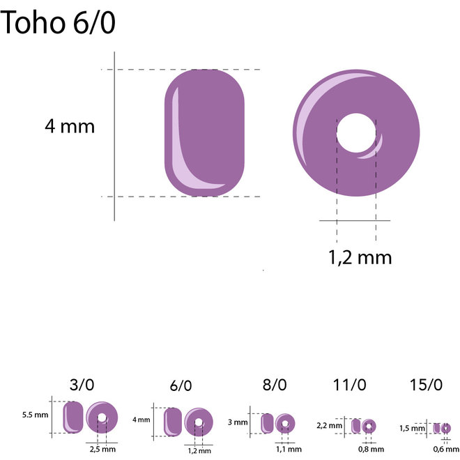 Perles de rocaille Toho 6/0 – Transparent-Rainbow-Frosted Smoky Topaz