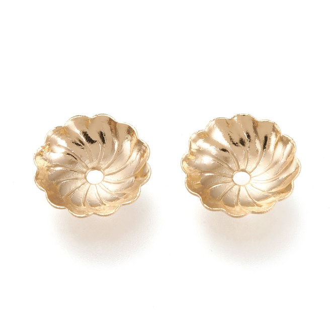 Perlenkappen Blumenform – 10 x 10 mm - Gold