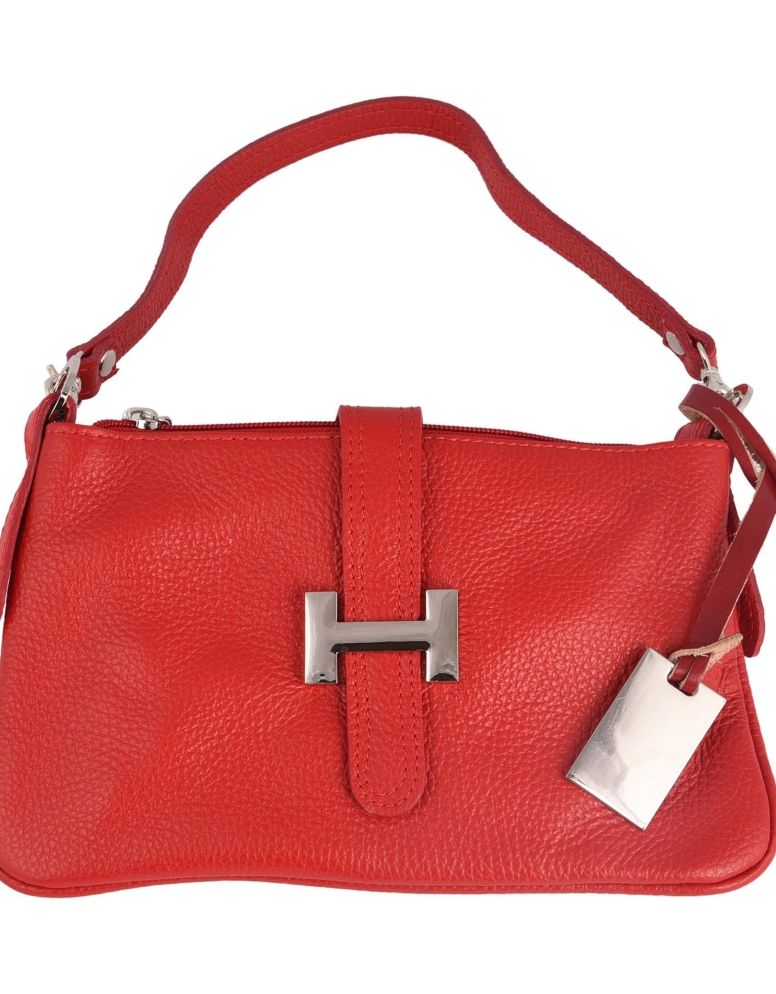 Beautiful guinine leather bag with H-buckle in front - TopU-Up