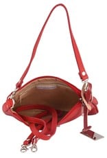 Beautiful genuine leather bag with H-buckle in front with short and long belt